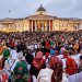 O imagine pentru istorie. Concertul primului cor de colinde format de românii din Marea Britanie la Londra, în Trafalgar Square