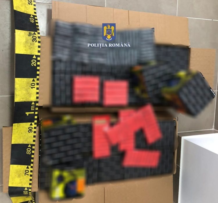 100 kg articole pirotehnice găsite la tânăr de 27 de ani din Bogdan Vodă