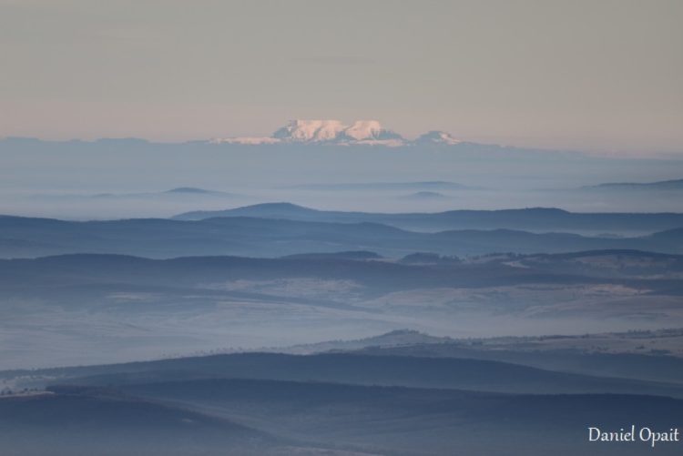 Crestele Munților Rodnei și Țibleș, văzute din Făgăraș