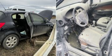 O femeie a fost rănită, după ce s-a aruncat din maşina în flăcări, pe care o conducea