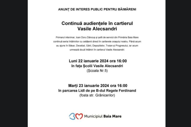 O nouă săptămână – noi întâlniri în cartiere băimărene