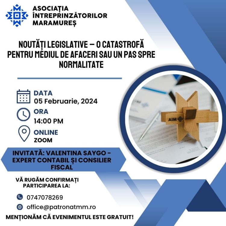 Partea a doua a evenimentului „Noutăți Legislative – o catastrofă pentru mediul de afaceri sau un pas spre normalitate”