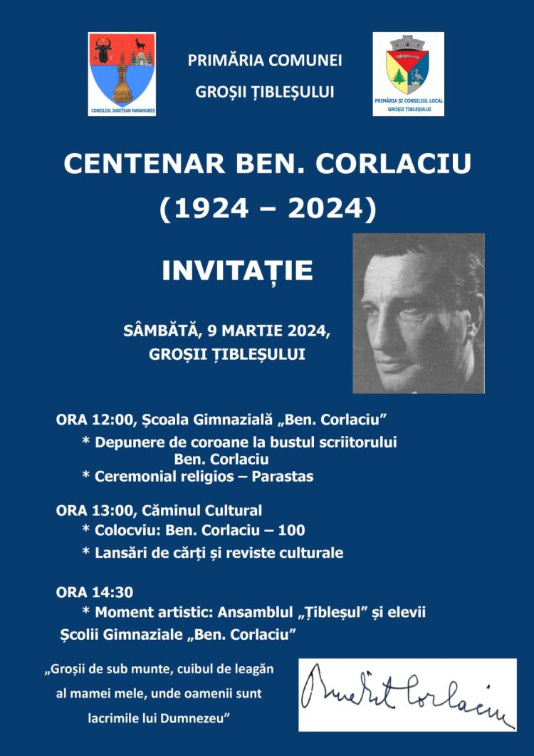100 de ani de la nașterea lui Ben Corlaciu