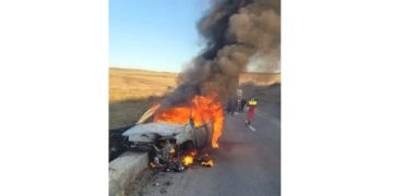 Persoană carbonizată în urma unui accident rutier
