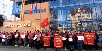 Angajații Poștei Române din Maramureș au protestat în 20 martie, declanșând greva de avertisment