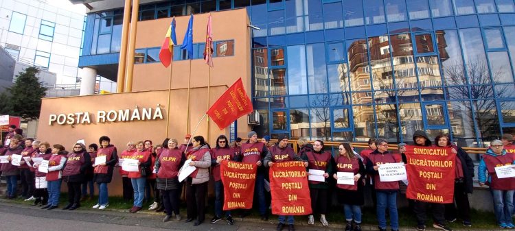 Angajații Poștei Române din Maramureș au protestat în 20 martie, declanșând greva de avertisment