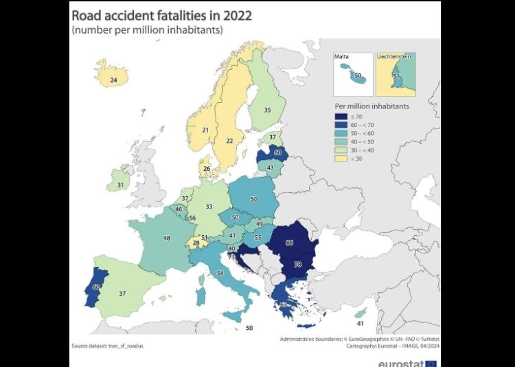 Alarmant: România conduce topul UE al ratei de decese în accidente rutiere în 2022