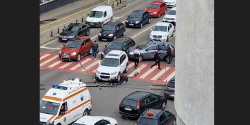 Trafic blocat în centrul Băii Mari