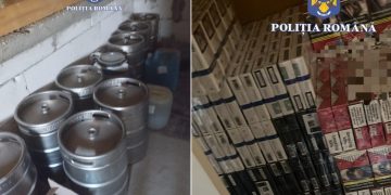 16 percheziții domiciliare, peste 30.500 de pachete de țigări, dar şi articole pirotehnice şi băuturi alcoolice indisponibilizate de polițiști