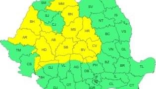 ATENȚIONARE METEOROLOGICĂ: COD GALBEN