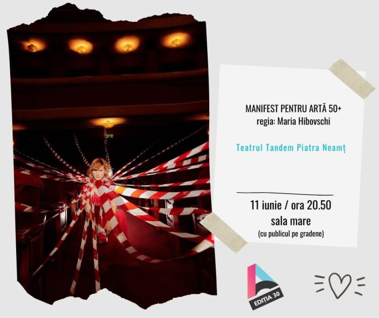 Teatrul Municipal Baia Mare anunță spectacolul „Manifest pentru Artă 50+” al Teatrului Tandem din Piatra Neamț