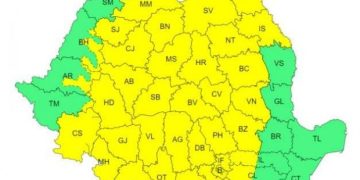 COD GALBEN în Maramureş. Urmează două zile de ploi torențiale, vânt și vijelii puternice
