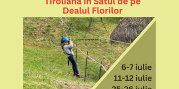 Tiroliană în Satul de pe Dealul Florilor