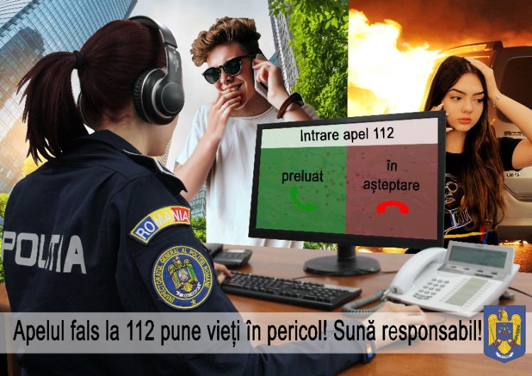 Campania de prevenire a apelurilor abuzive la 112: „Apelul fals pune vieți în pericol! Sună responsabil!”