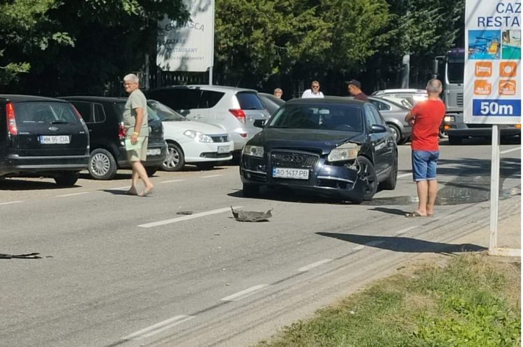 Accident rutier în Ocna Sugatag. Implicat un autoturism înmatriculat în Ucraina – foto