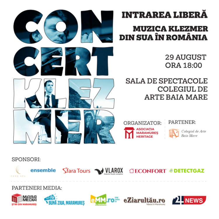 În 29 august 2024, de la ora 18:00, Asociația Maramureș Heritage așteaptă băimărenii pentru al treilea an consecutiv la un concert de muzică klezmer