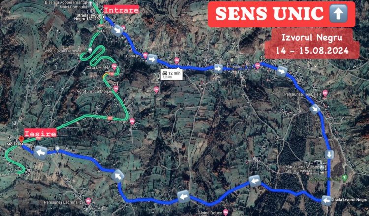 Restricții de circulație pe drumul spre Mănăstirea Moisei
