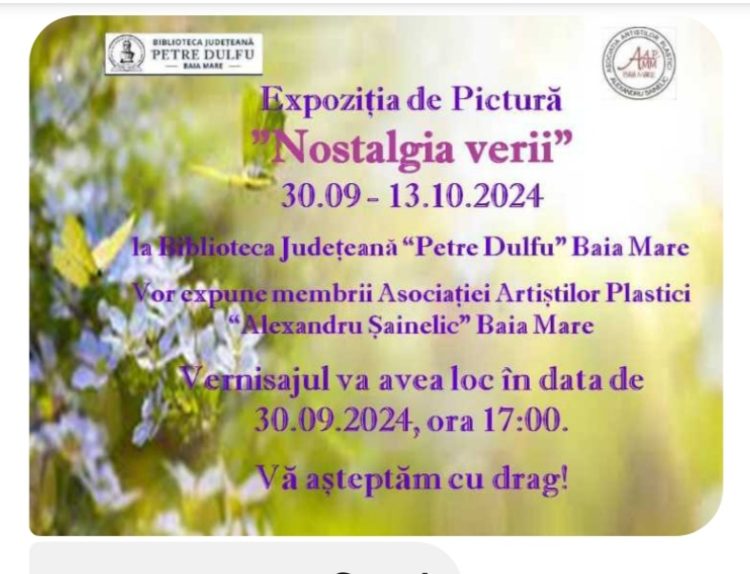 Expoziția de pictură „Nostalgia verii”, la Biblioteca Județeană