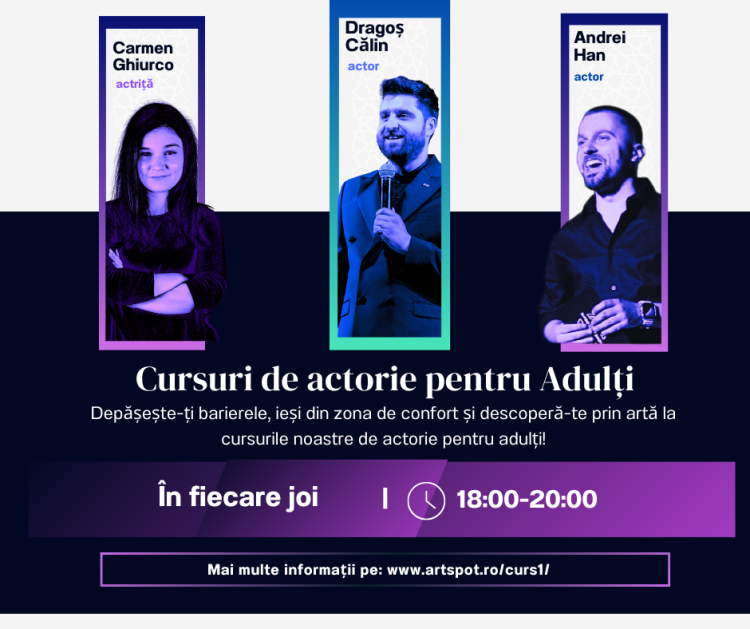 ASOCIAȚIA ARTSPOT BAIAMARE REÎNCEPE CURSURILE DE TEATRU PENTRU ADULȚI!