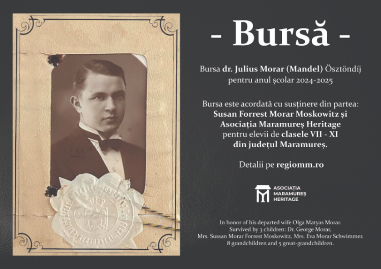 Bursa Dr.Julius Morar (Mandel) aduce o oportunitate elevilor maramureșeni
