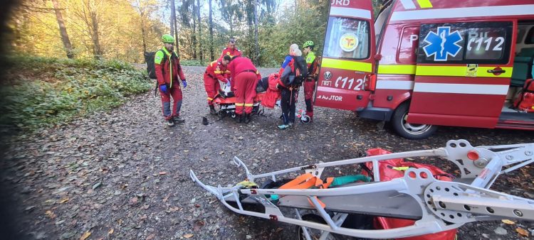 Salvatorii montani au coborât din zona Valea Romană o femeie care a suferit un traumatism la picior
