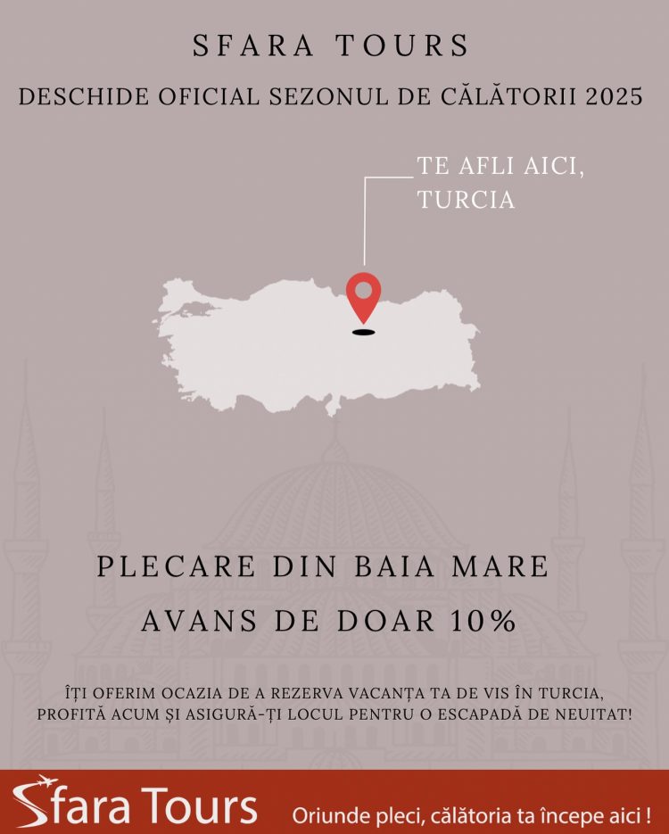Vacanța mult visată în Turcia poate deveni realitate în 2025 alături de Sfara Tours!