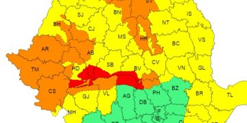 ANM a emis mai multe alerte meteo, pentru aproape toată țara