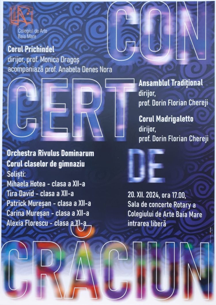 Concert de Crăciun la Colegiul de Arte din Baia Mare