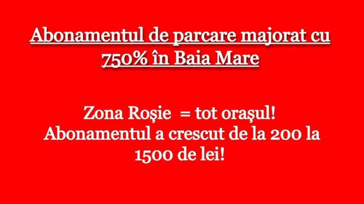 Prețul abonamentelor de parcare cu acces în toate zonele orașului a crescut de la 200 de lei, la 1500 de lei