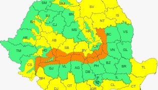 O nouă avertizare meteo COD GALBEN până diseară