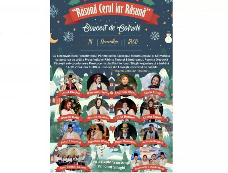 Seară magică în Făurești: Are loc concertul de colinde „Răsună Cerul iar Răsună”