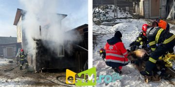 Incendiu în Borșa. Intervenție în forță a pompierilor. FOTO