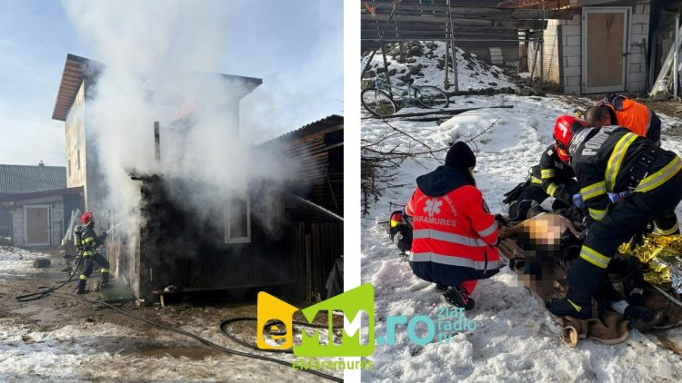 Incendiu în Borșa. Intervenție în forță a pompierilor. FOTO