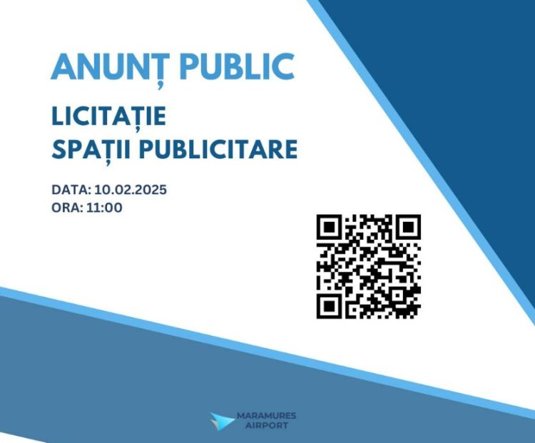Aeroportul Internațional Maramureș organizează licitație publică pentru închirierea spațiilor publicitare disponibile în incinta aeroportului