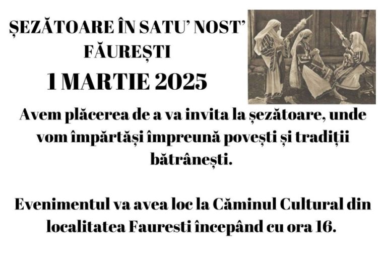 Șezătoare de 1 Martie în Făurești – Tradiție și Distracție la Căminul Cultural