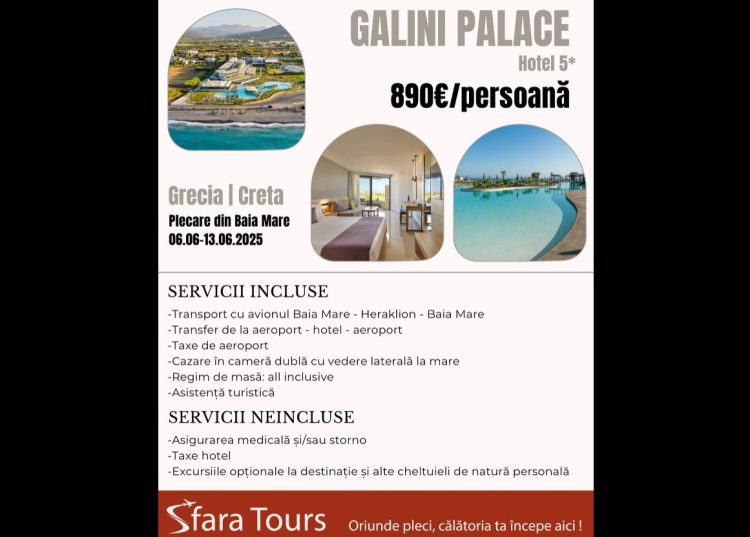 Vacanță de vis în Creta! Descoperă Galini Palace cu Sfara Tours