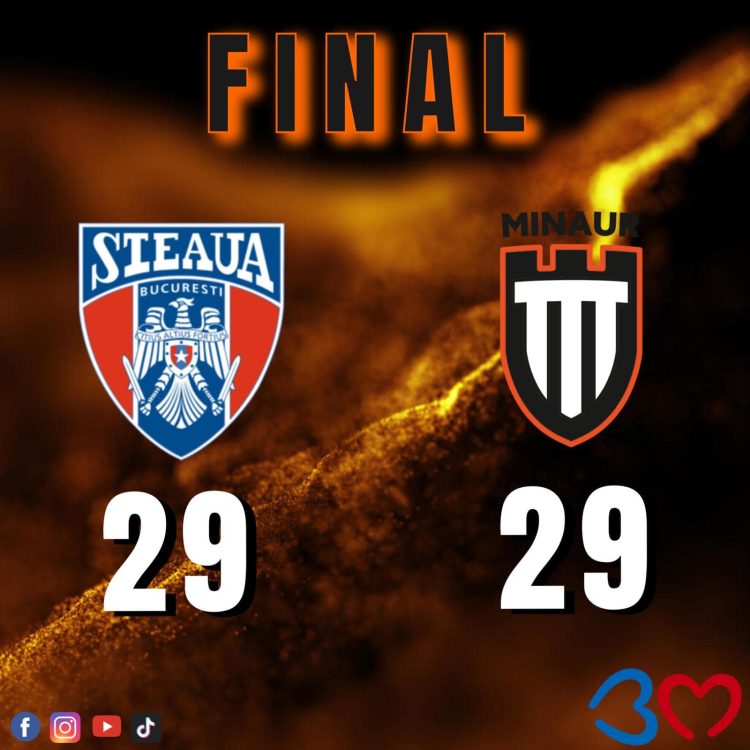 Egal tensionat la București. CS Minaur vine cu un punct din capitală