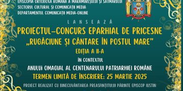 Se fac înscrieri pentru Concursul Eparhial Online de Pricesne intitulat „Rugăciune și cântare în Postul Mare”