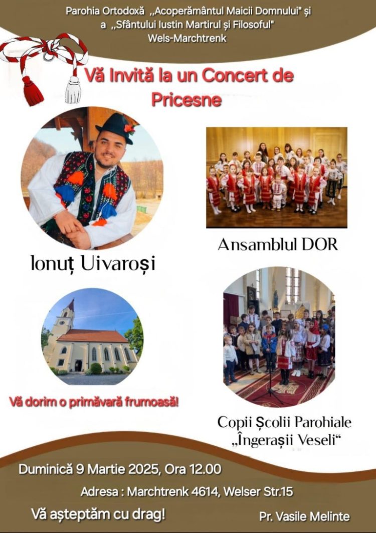 Pricesne și suflete reunite: Concert pentru românii din Austria, alături de Ionuț Uivaroși
