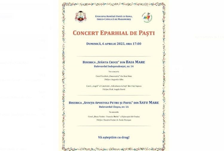 Concert Eparhial de Paști organizat de Episcopia Greco-Catolică de Maramureș