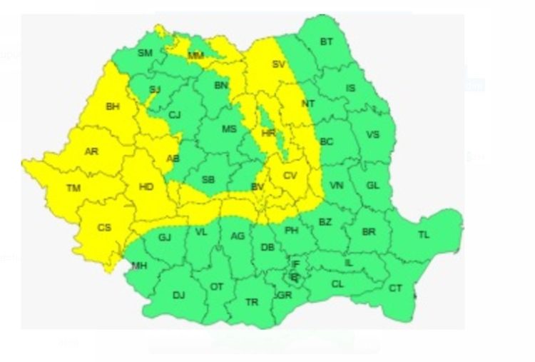 Continuă informările meteo de vreme severă