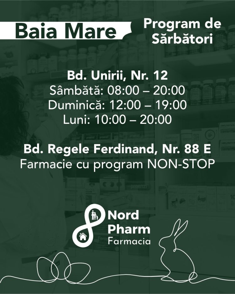 Program special de Sărbători la farmaciile NordPharm din Baia Mare
