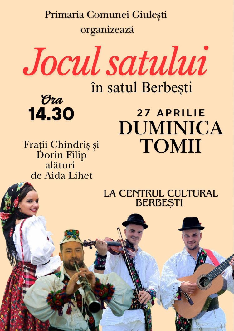 Tradiție și voie bună la Berbești: „Jocul satului”, organizat de Primăria Giulești de Duminica Tomii