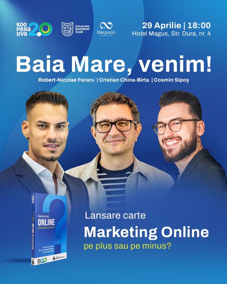 Lansare de carte în Baia Mare: „Marketing Online – pe plus sau pe minus?”