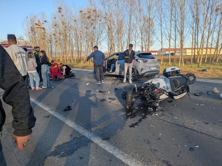 Impact violent la Clubul Văcarilor – foto