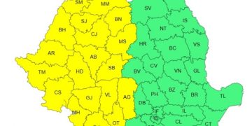 Ultima oră: România, sub avertizare de cod galben de ploi, vijelii, grindină şi descărcări electrice