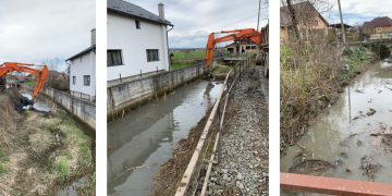 Lucrări de decolmatare și reprofilare a albiei pârâului Răchitișa la Satulung