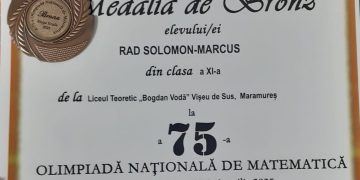 Rad Solomon-Marcus, elev la Liceul Toretic “Bogdan Vodă” din Vișeu de Sus, a obținut bronz la Olimpiada Națională de Matematică
