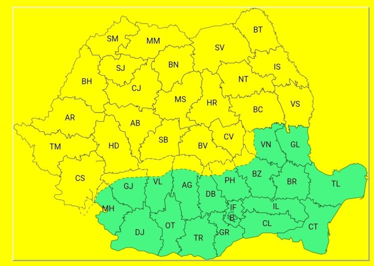 COD GALBEN în jumătate de țară