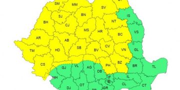 Alerte meteo. Cod portocaliu și galben de ploi și vijelii în mare parte din țară